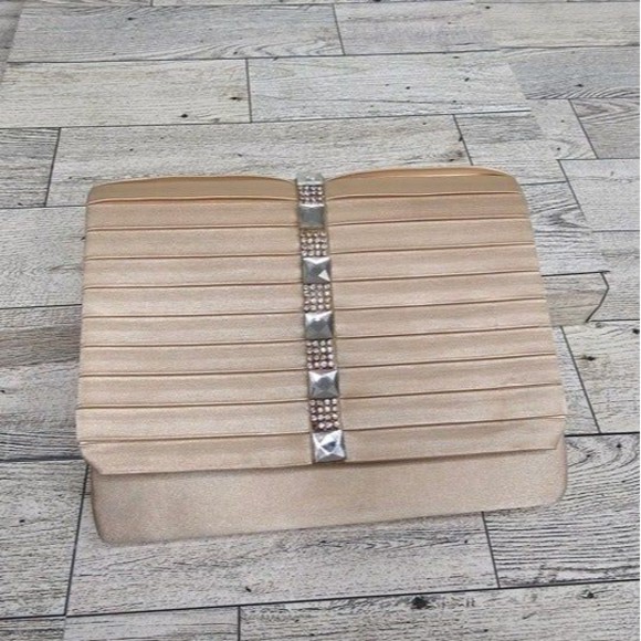 Gunne Sax by Jessica McClintock clutch/evening bag, rhinestones & chain strap - Picture 2 of 6